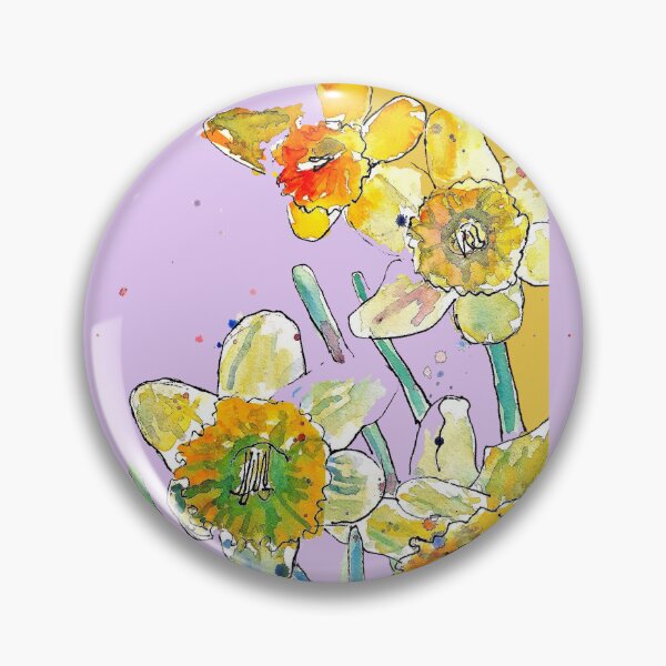 Item preview, Abstract Yellow Daffodil Watercolor Pattern on Mauve designed and sold by Sarah  Rajkotwala.