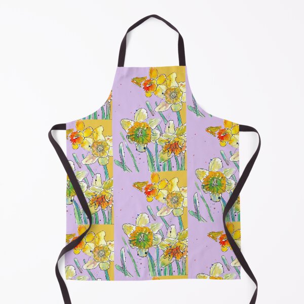 Item preview, Abstract Yellow Daffodil Watercolor Pattern on Mauve designed and sold by Sarah Rajkotwala.