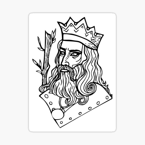 Item preview, King of Wands, simplified lineart  designed and sold by BellaDonnaDeWolf.