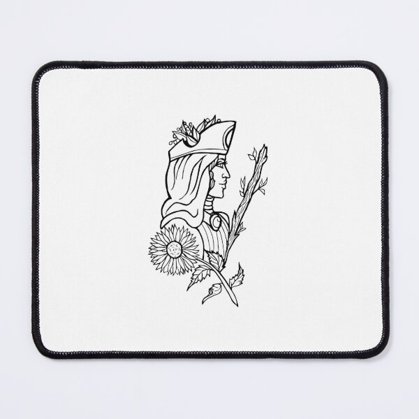 Item preview, Queen of Wands, simplified lineart designed and sold by BellaDonnaDeWolf.