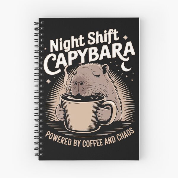 Item preview, Night Shift Capybara Funny Shift Worker Coffee Lover designed and sold by catthemedic.