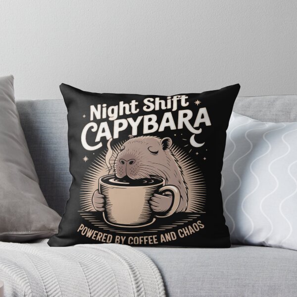 Item preview, Night Shift Capybara Funny Shift Worker Coffee Lover designed and sold by catthemedic.