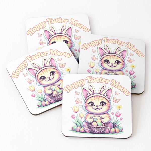 Item preview, Hoppy Easter Meow designed and sold by ZerotwoStudio.