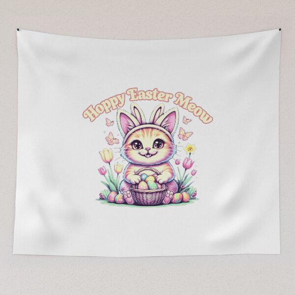 Item preview, Hoppy Easter Meow designed and sold by ZerotwoStudio.