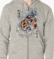 Thrashing Koi Zipped Hoodie