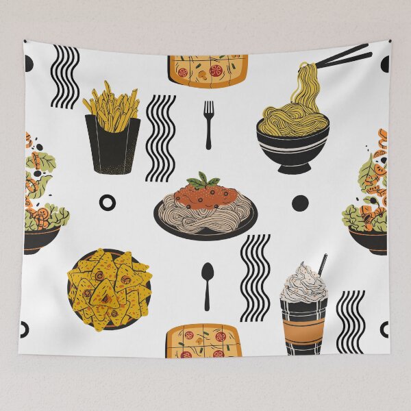 Item preview, Delicious Food Pattern – Noodles, Pizza, Fries & More designed and sold by shopfindingbeni.