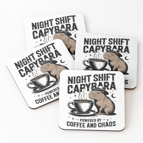 Item preview, Night Shift Capybara Funny Shift Work designed and sold by catthemedic.