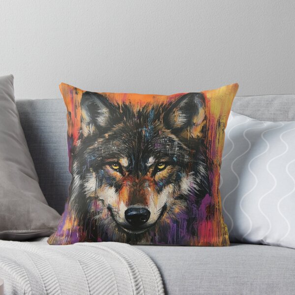 Item preview, Fiery Abstract Wolf with Intense Gaze designed and sold by UtasArtworks.