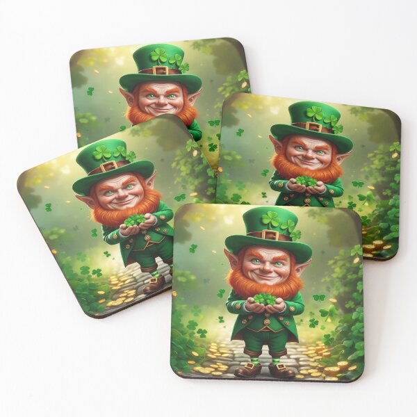 Item preview,  patrick day lucky leprechaun in the forest with green clovers ,saint patrick day,leprechaun designed and sold by Expressions-Sel.
