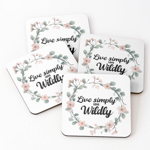 Item preview, Live Simply, Love Wildly – Elegant Nature-Inspired Typography Design designed and sold by VibeVault12.