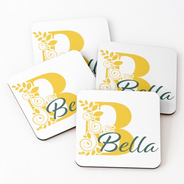 Item preview, Bella – Diseño floral de nombre – Elegante verde oscuro y amarillo dorado – (personalizable) designed and sold by sabantha.