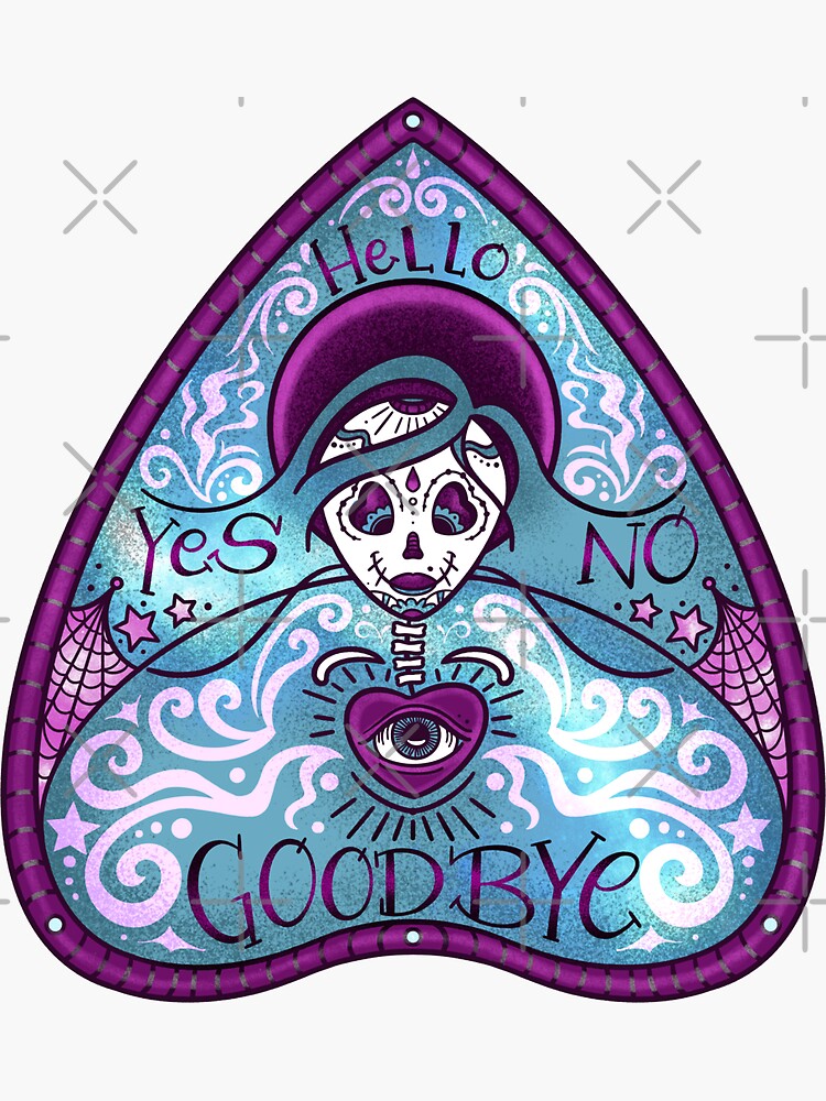 Thumbnail 3 of 3, Sticker, Sugar Skull Planchette designed and sold by Flickingjane.
