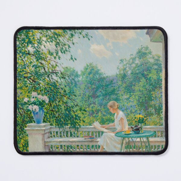 Item preview, Woman on a Veranda - Edward Dufner (American, 1871-1957). Oil on canvas designed and sold by The Nouveau Chateau.