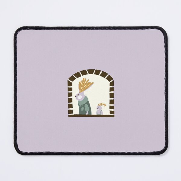 Item preview, Whimsical father and son rabbit passing through an ancient window designed and sold by aysegulkacar.