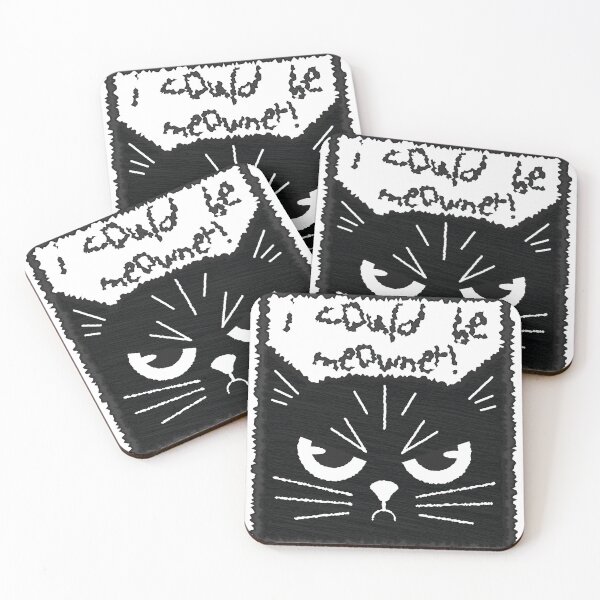 Item preview, Mean Black Cat - Funny Sarcasm designed and sold by Whimsical  Thinker.