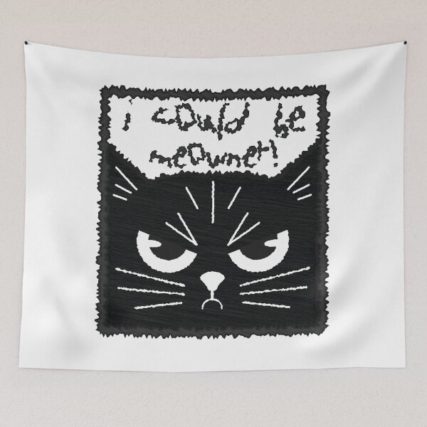 Item preview, Mean Black Cat - Funny Sarcasm designed and sold by Whimsical  Thinker.