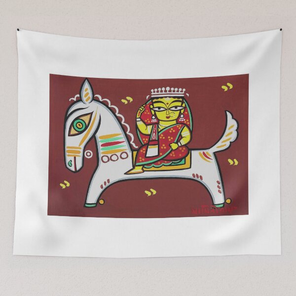 Item preview, Woman on Horseback Jamini Roy designed and sold by Kathimee.