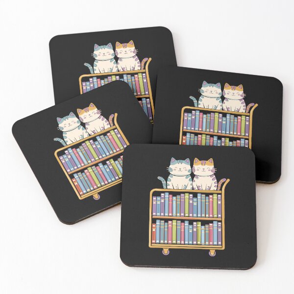 Item preview, Kawaii Pastel Colored Cats On A Library Cart, Librarian Approved Cats designed and sold by SubtleSplit.