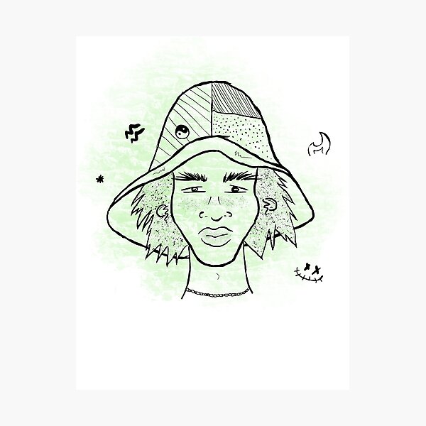 Item preview, New Waves | Grunge Bucket Hat Sketch | Alt Streetwear Aesthetic Art designed and sold by SecondAngelDes.