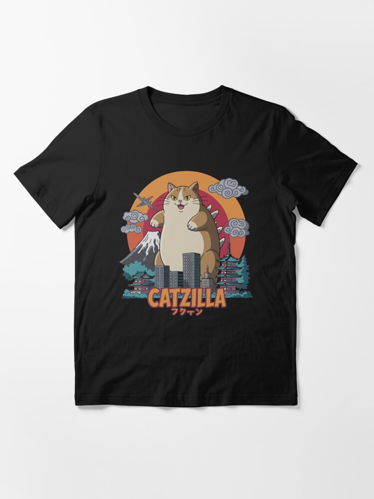 Thumbnail 3 of 7, Essential T-Shirt, Catzilla Cat Funny Japanese Art designed and sold by tmerchtrends.