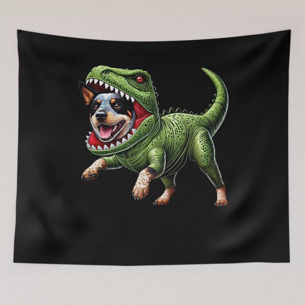 Item preview, Funny Texas Heeler Wearing Dinosaur Outfit Dog Lover designed and sold by Kimberley King Art  King Art.