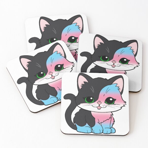 Item preview, Kawaii Transgender Cat – Trans Pride Cute Design designed and sold by Travelslightly.