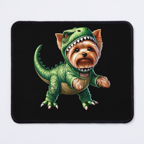 Item preview, Funny Yorkshire Terrier Wearing Dinosaur Outfit Dog Lover designed and sold by Kimberley King Art King Art.