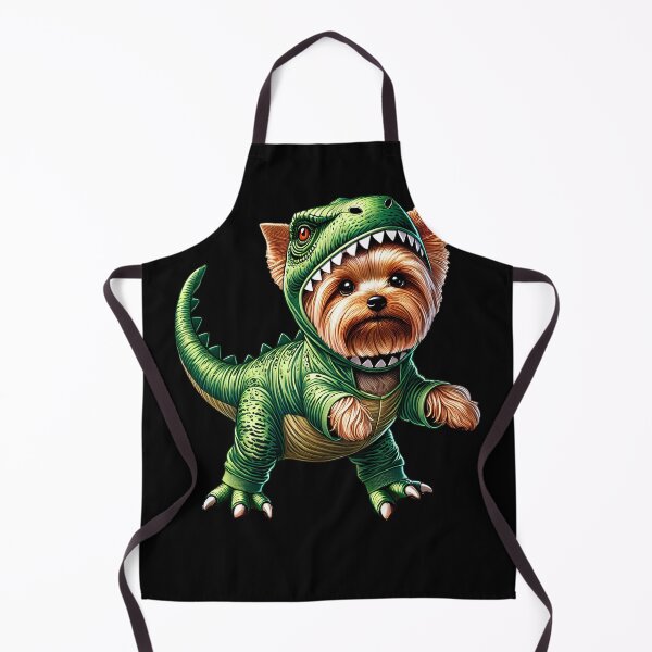 Item preview, Funny Yorkshire Terrier Wearing Dinosaur Outfit Dog Lover designed and sold by Kimberley King Art King Art.
