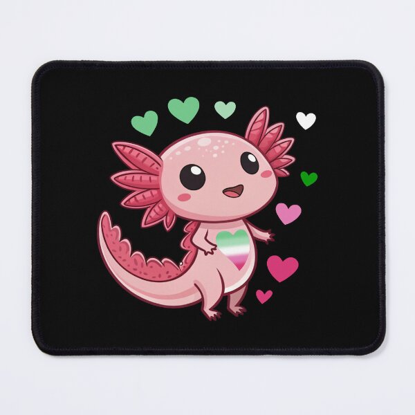 Item preview, Kawaii Axolotl with Abrosexual Hearts - Abrosexual Pride Art designed and sold by Travelslightly.