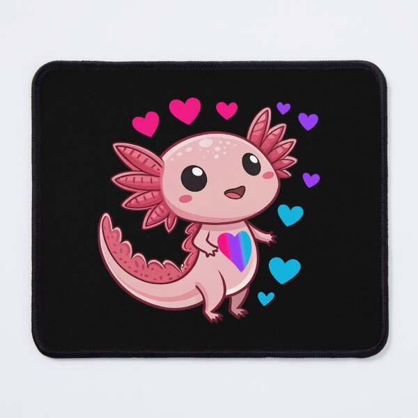 Item preview, Kawaii Axolotl with Androgynous Hearts - Androgynous Pride Art designed and sold by Travelslightly.