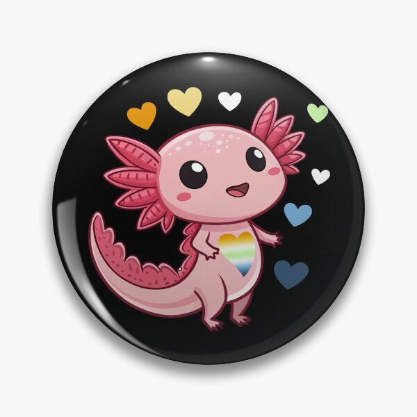 Item preview, Kawaii Axolotl with AroAce Agender Hearts - AroAce Agender Pride Art designed and sold by Travelslightly.