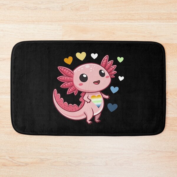 Item preview, Kawaii Axolotl with AroAce Agender Hearts - AroAce Agender Pride Art designed and sold by Travelslightly.