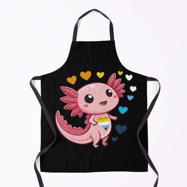 Item preview, Kawaii Axolotl with AroAce Hearts - AroAce Pride Art designed and sold by Travelslightly.