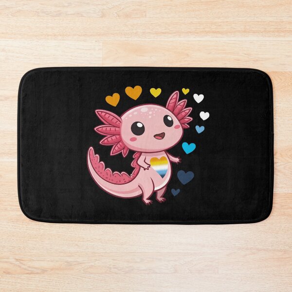 Item preview, Kawaii Axolotl with AroAce Hearts - AroAce Pride Art designed and sold by Travelslightly.