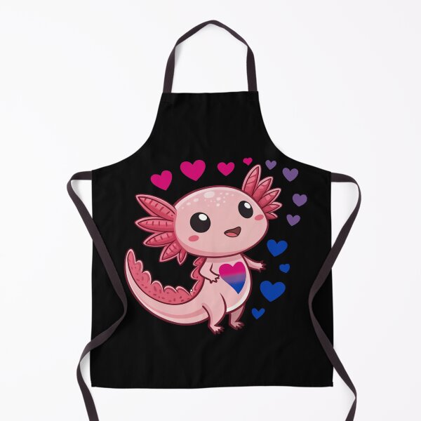 Item preview, Ajolote kawaii con corazones bisexuales - Arte del orgullo bisexual designed and sold by Travelslightly.
