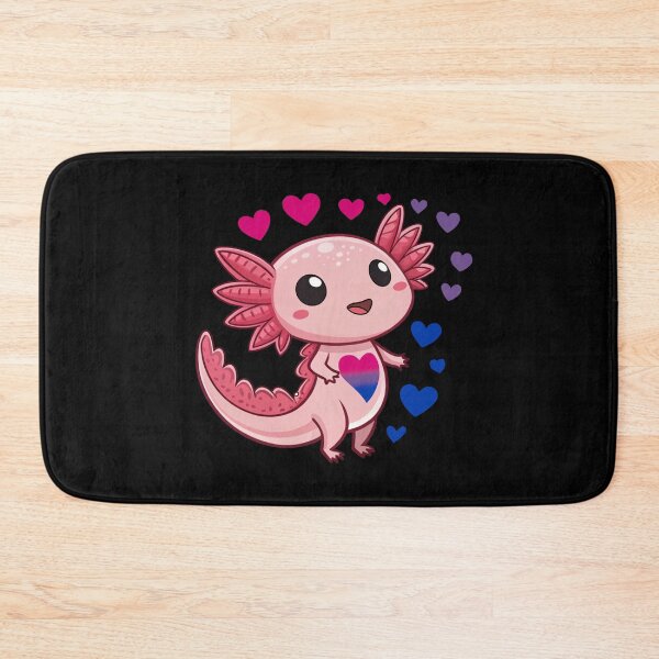 Item preview, Kawaii Axolotl with Bisexual Hearts - Bisexual Pride Art designed and sold by Travelslightly.