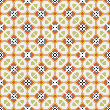 Artwork thumbnail, Geometric Retro Circle Pattern by Patternfluent