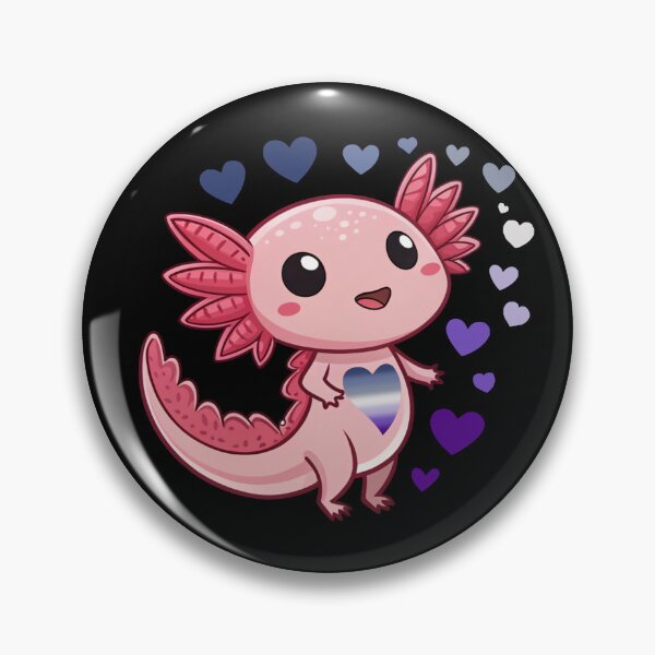 Item preview, Kawaii Axolotl with Butch Hearts - Butch Pride Art designed and sold by Travelslightly.