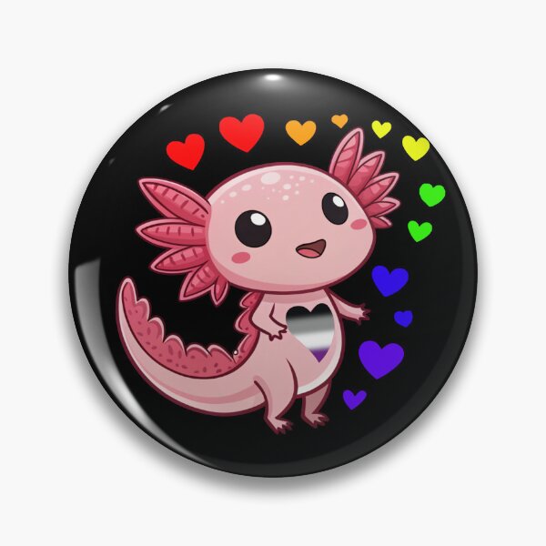 Item preview, Kawaii Axolotl with Rainbow Hearts - Asexual Pride Art designed and sold by Travelslightly.