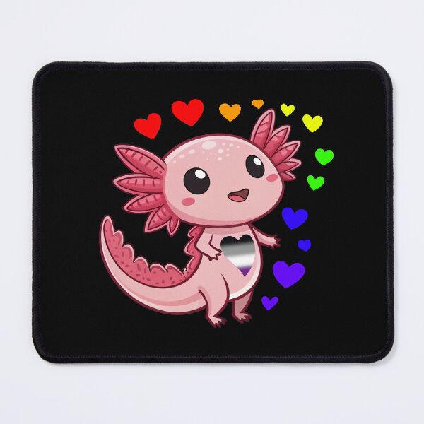 Item preview, Kawaii Axolotl with Rainbow Hearts - Asexual Pride Art designed and sold by Travelslightly.