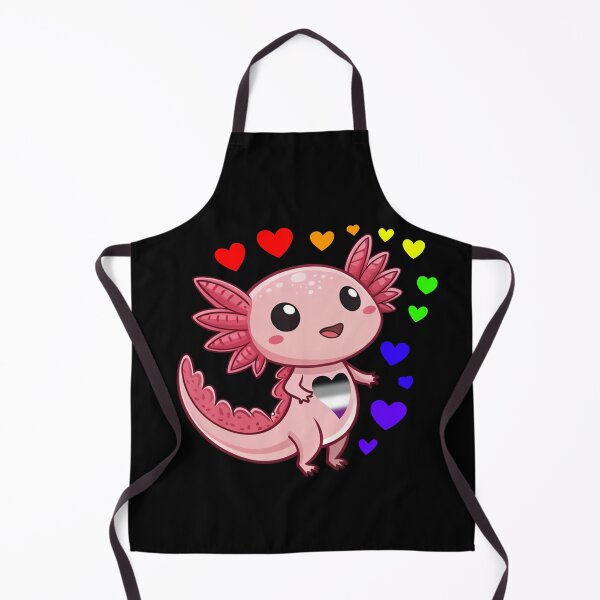 Item preview, Kawaii Axolotl with Rainbow Hearts - Asexual Pride Art designed and sold by Travelslightly.
