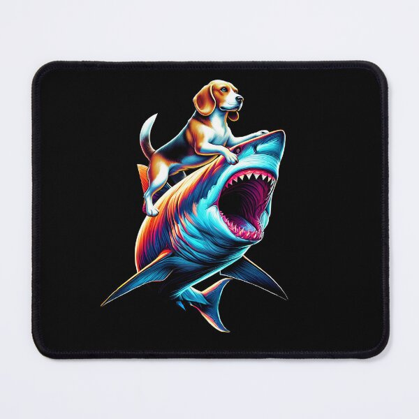 Item preview, Funny Beagle Riding Shark Beagle Lover designed and sold by Kimberley King Art  King Art.