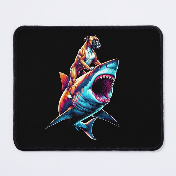 Item preview, Funny Boxer Dog Riding Shark Boxer Lover designed and sold by Kimberley King Art  King Art.