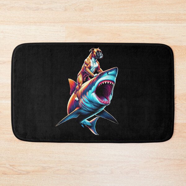 Item preview, Funny Boxer Dog Riding Shark Boxer Lover designed and sold by Kimberley King Art  King Art.