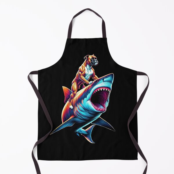 Item preview, Funny Boxer Dog Riding Shark Boxer Lover designed and sold by Kimberley King Art  King Art.