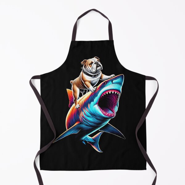 Item preview, Funny Bulldog Riding Shark Bulldog Lover designed and sold by Kimberley King Art  King Art.