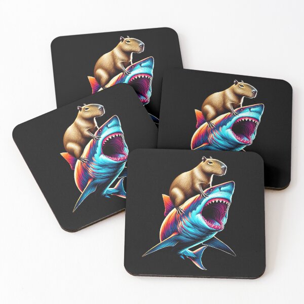 Item preview, Funny Capybara Riding Shark Capybara Lover designed and sold by Kimberley King Art  King Art.
