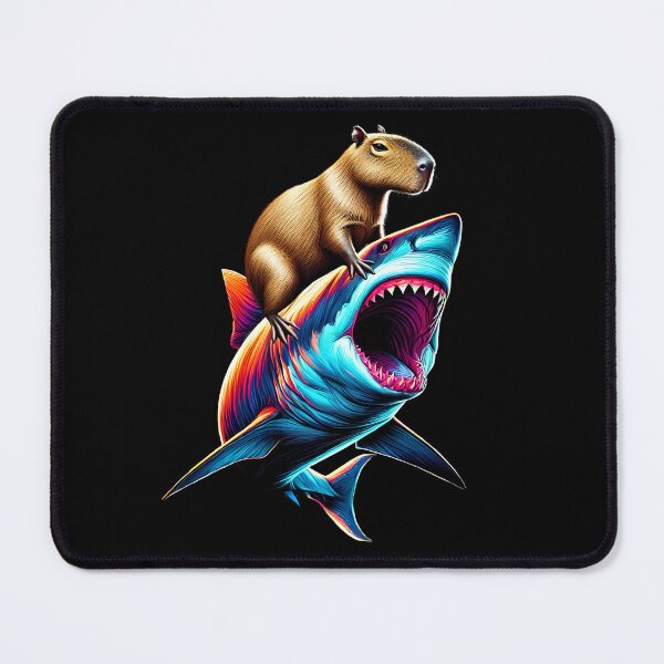 Item preview, Funny Capybara Riding Shark Capybara Lover designed and sold by Kimberley King Art  King Art.
