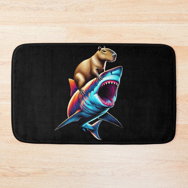 Item preview, Funny Capybara Riding Shark Capybara Lover designed and sold by Kimberley King Art  King Art.