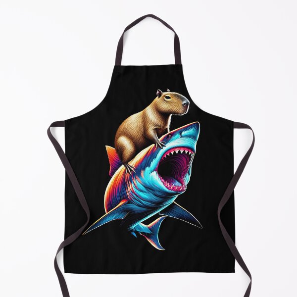 Item preview, Funny Capybara Riding Shark Capybara Lover designed and sold by Kimberley King Art  King Art.